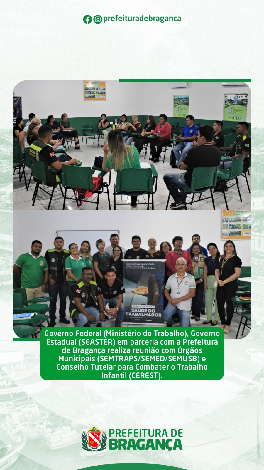 REUNIÃO PARA COMBATER O TRABALHO INFANTIL CEREST.