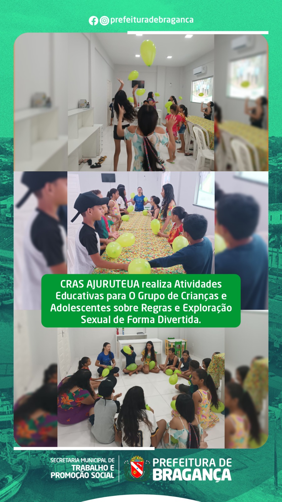 ATIVIDADES EDUCATIVAS PARA O GRUPO DE CRIANÇAS E ADOLESCENTES