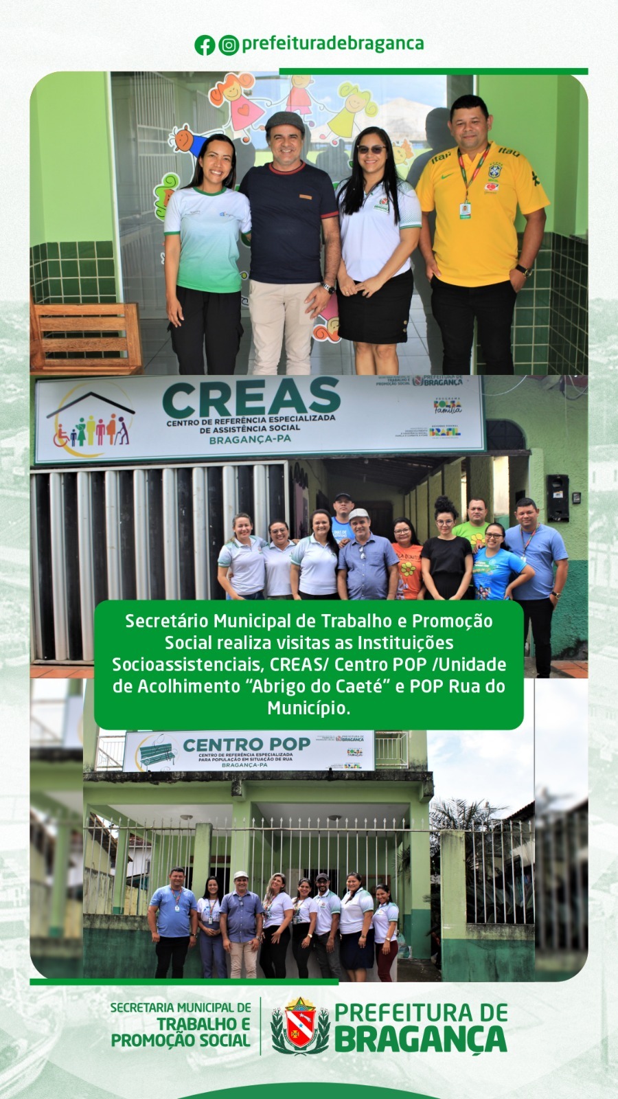 VISITAS AS INSTITUIÇÕES SOCIOASSISTENCIAIS.