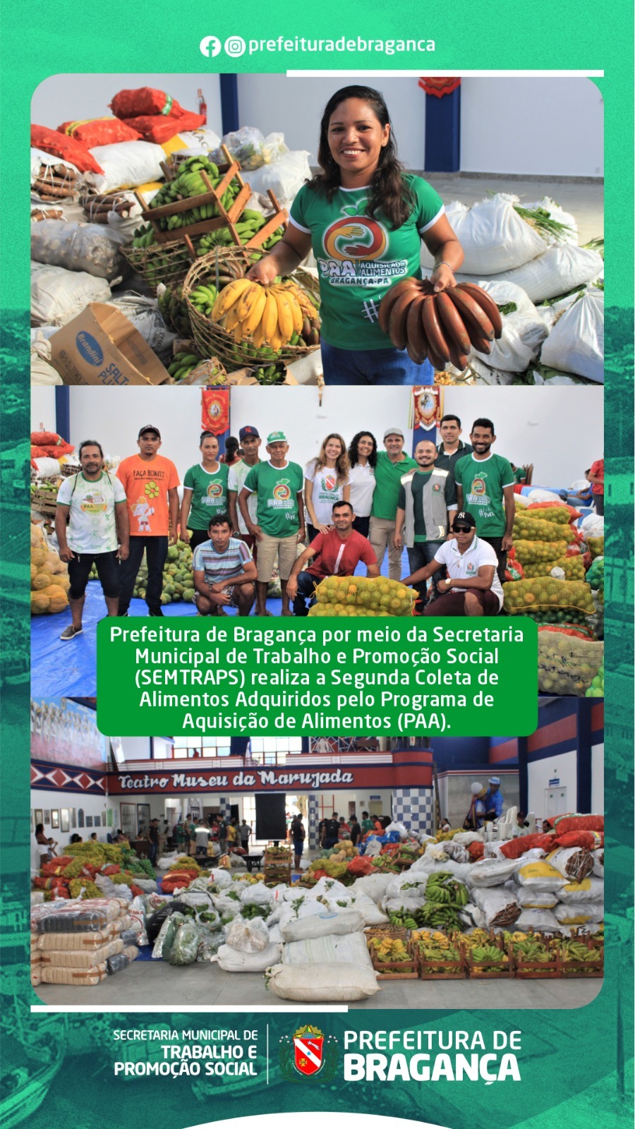 SEGUNDA COLETA DE ALIMENTOS ADQUIRIDOS PELO PAA.