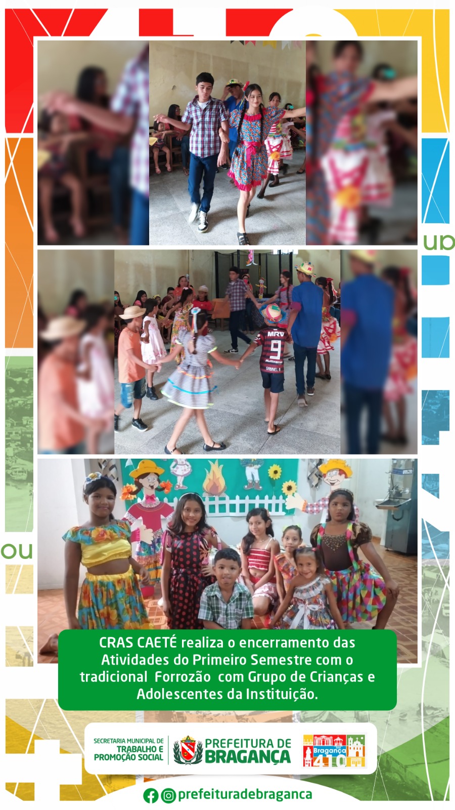 CRAS CAETÉ REALIZA O ENCERRAMENTO DAS ATIVIDADES DO PRIMEIRO SEMESTRE