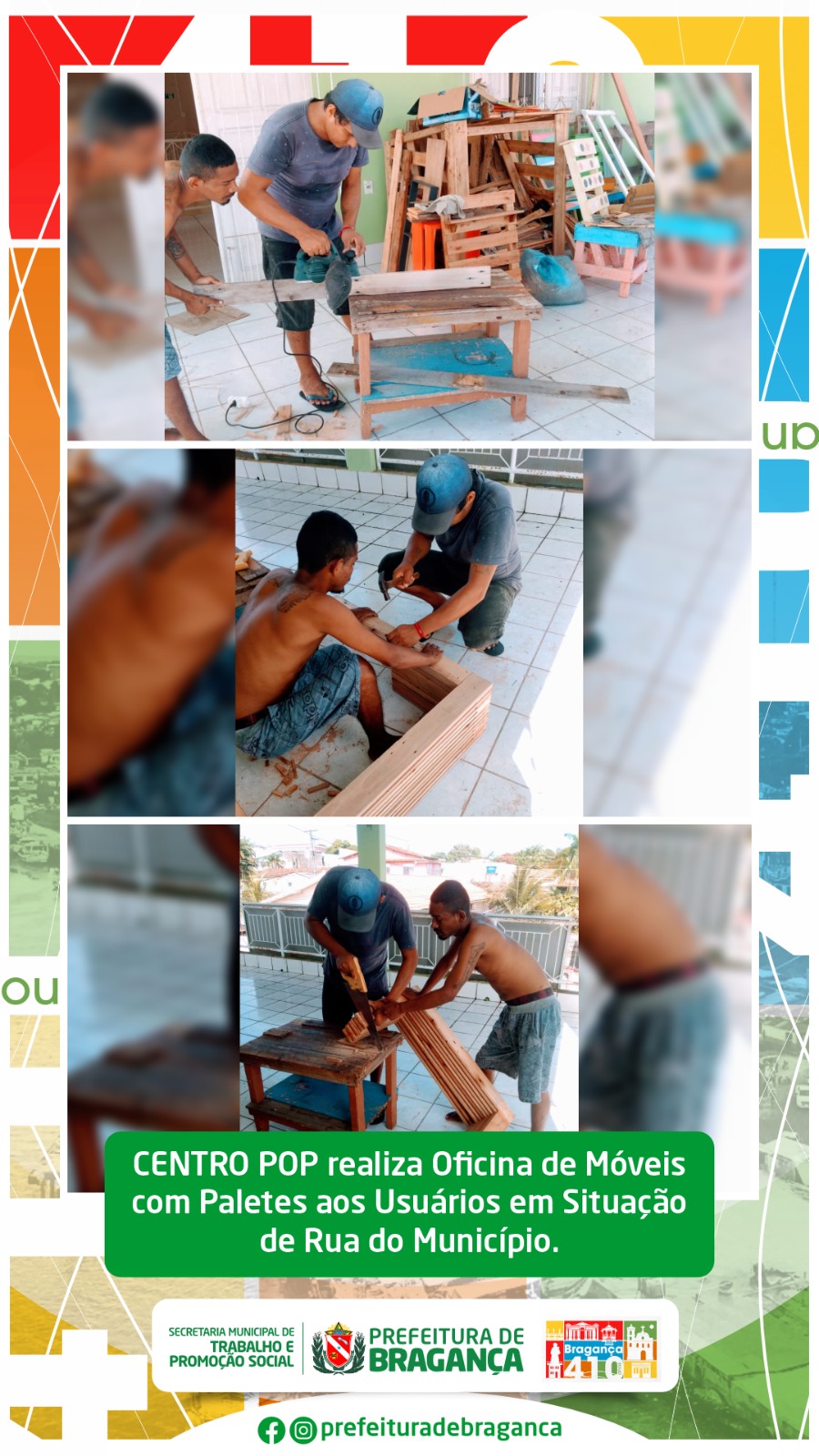 CENTRO POP REALIZA OFICINA DE MÓVEIS E PALETES.