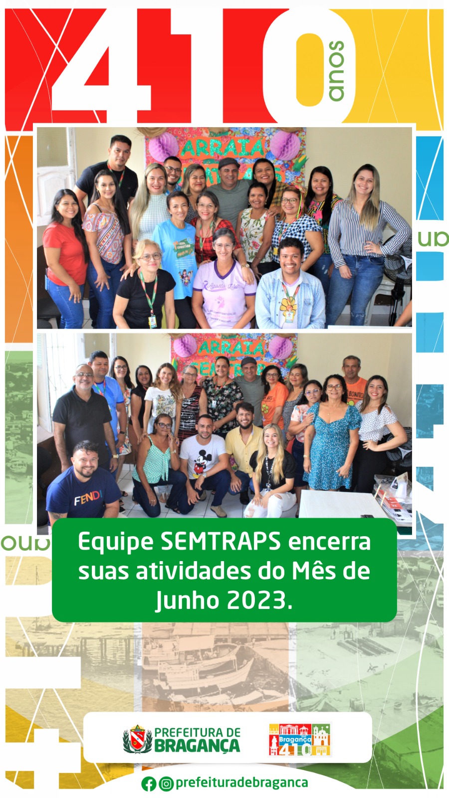 Equipe SEMTRAPS encerra suas atividades do Mês de Junho 2023.