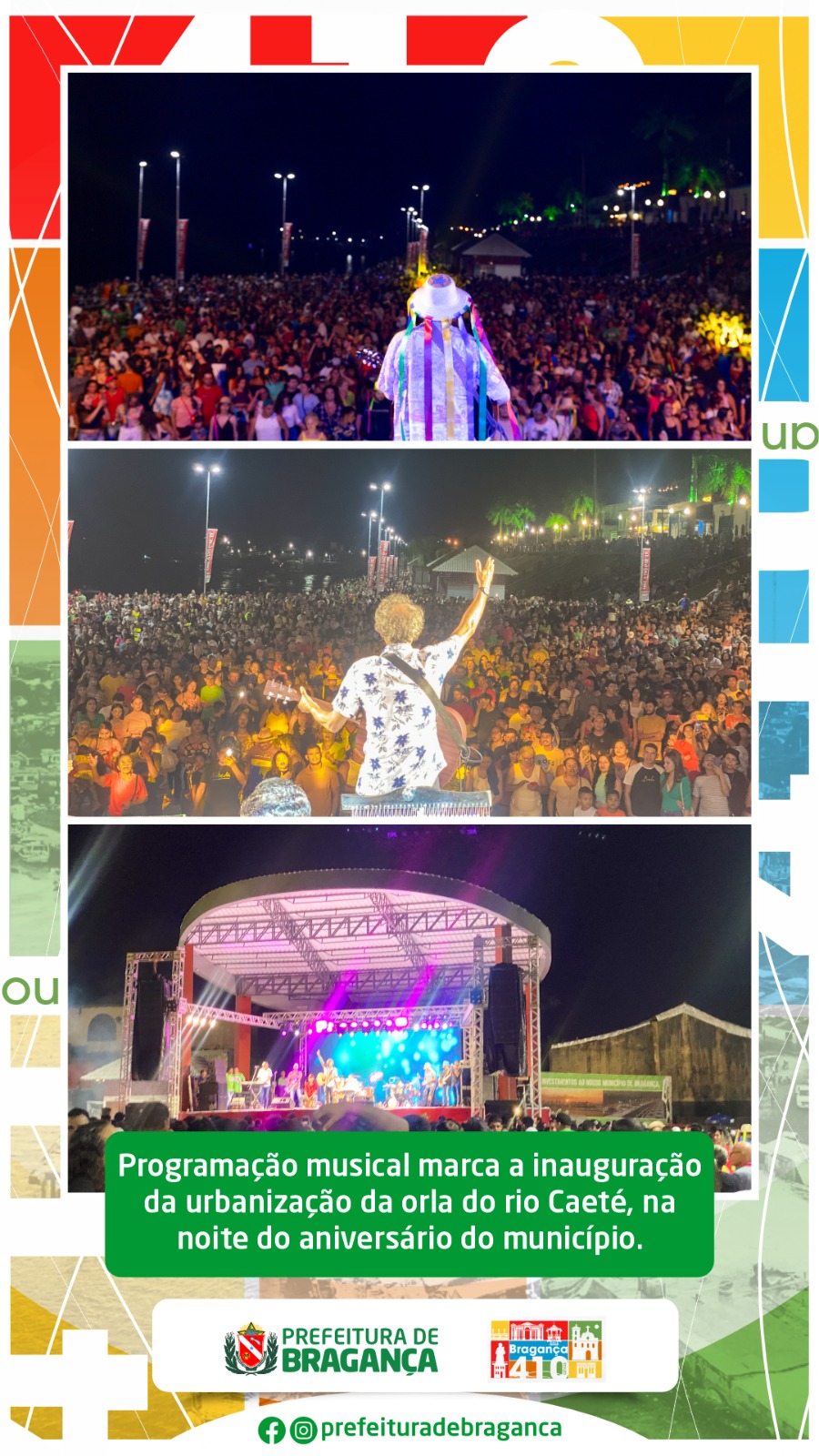 PROGRAMAÇÃO MUSICAL MARCA A INAUGURAÇÃO DA URBANIZAÇÃO DA ORLA DO RIO CAETÉ.