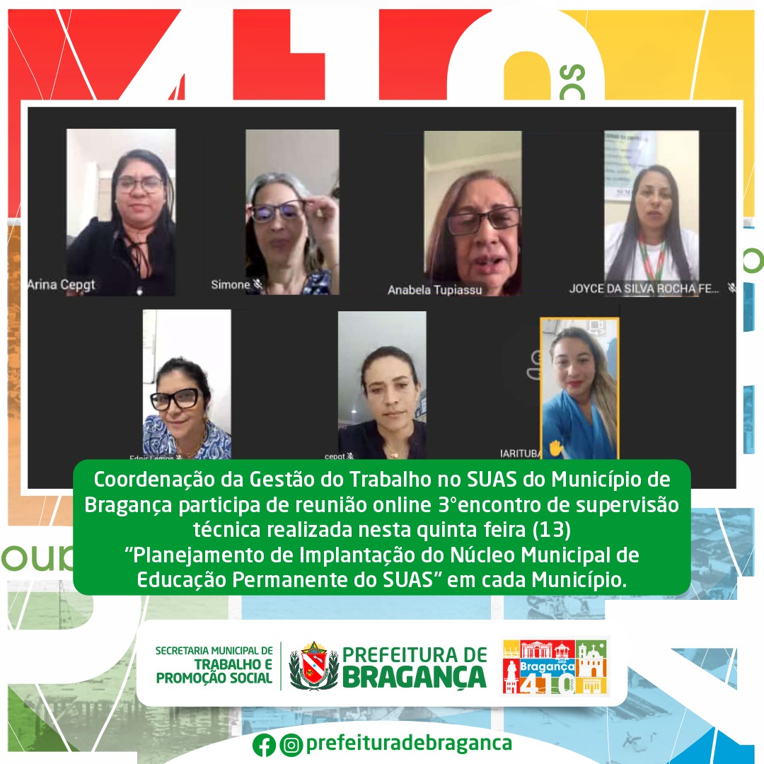 COORDENAÇÃO DA GESTÃO DO TRABALHO NO SUAS PARTICIPA DE REUNIÃO