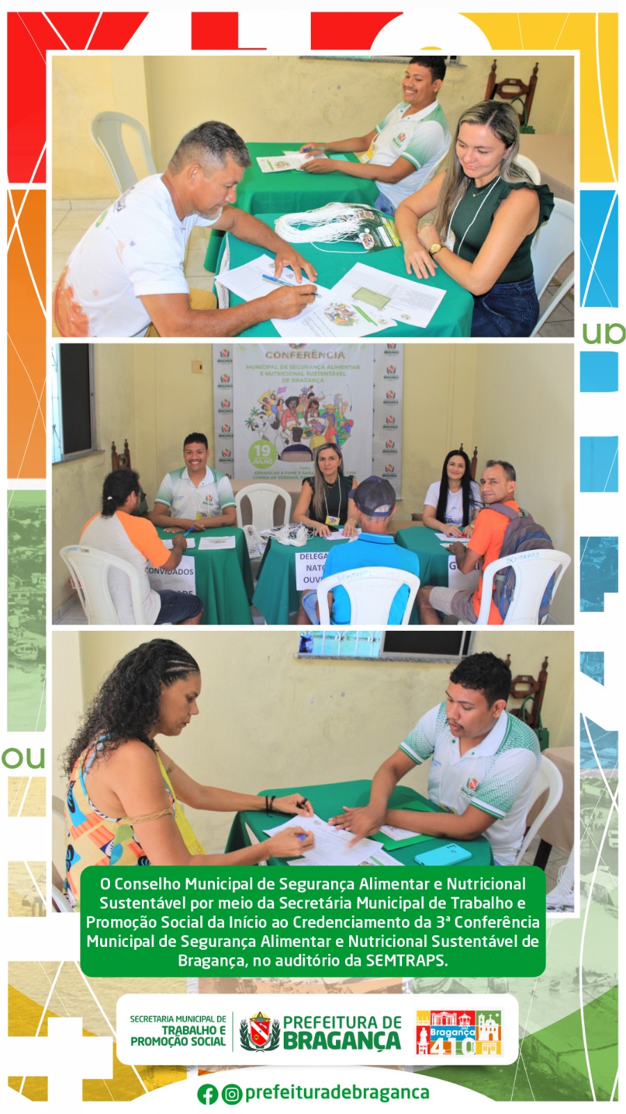 CREDENCIAMENTO DA 3ª CONFERÊNCIA MUNICIPAL DE SEGURANÇA ALIMENTAR E NUTRICIONAL SUSTENTÁVEL.