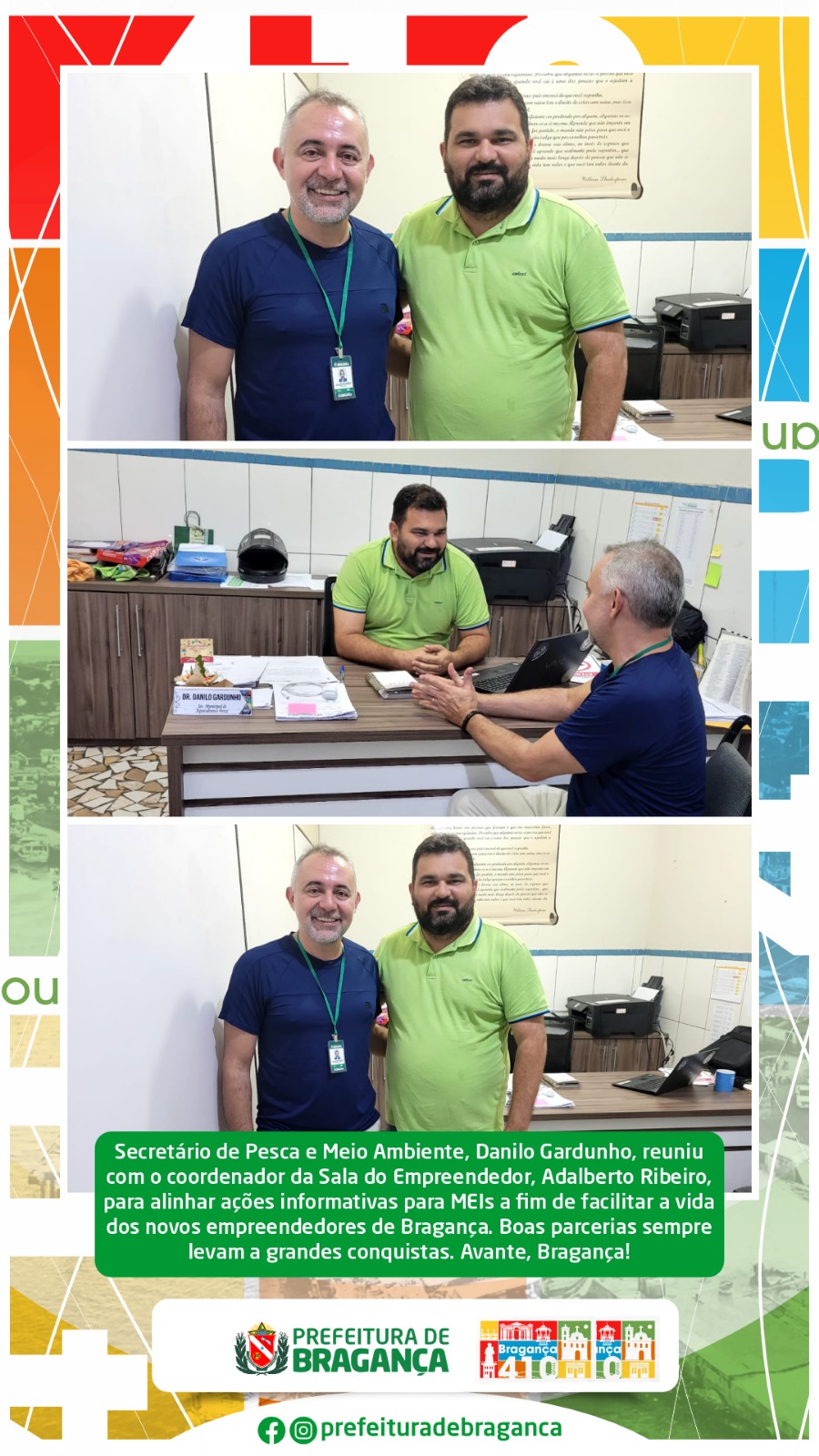 REUNIÃO ENTRE SECRETÁRIO DE PESCA, MEIO AMBIENTE E COORDENADOR DA SALA DO EMPREENDEDOR.