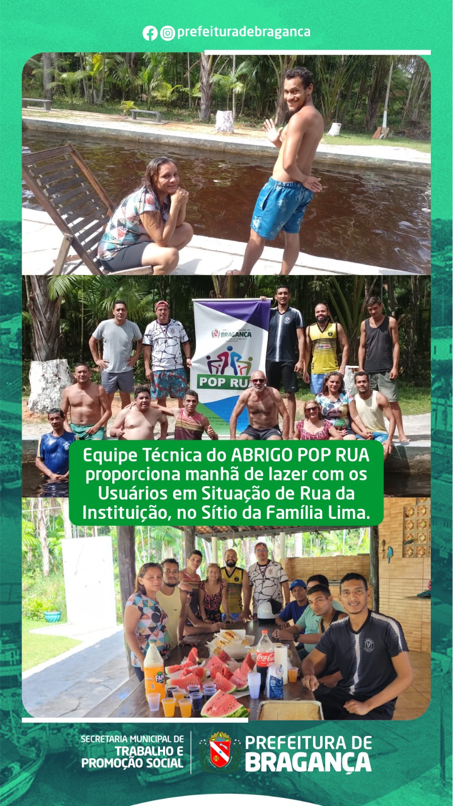 EQUIPE TÉCNICA DO ABRIGO POP RUA PROPORCIONA MANHÃ DE LAZER COM OS USUÁRIOS EM SITUAÇÃO DE RUA