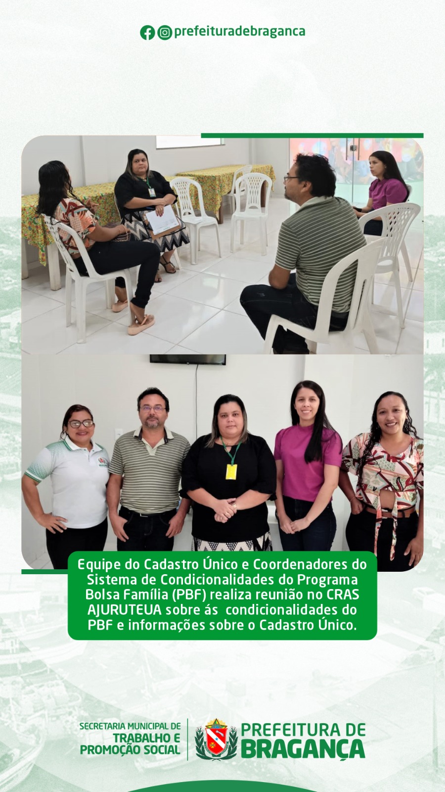 REUNIÃO SOBRE AS CONDICIONALIDADES DO PBF E INFORMAÇÕES SOBRE O CADASTRO ÚNICO.