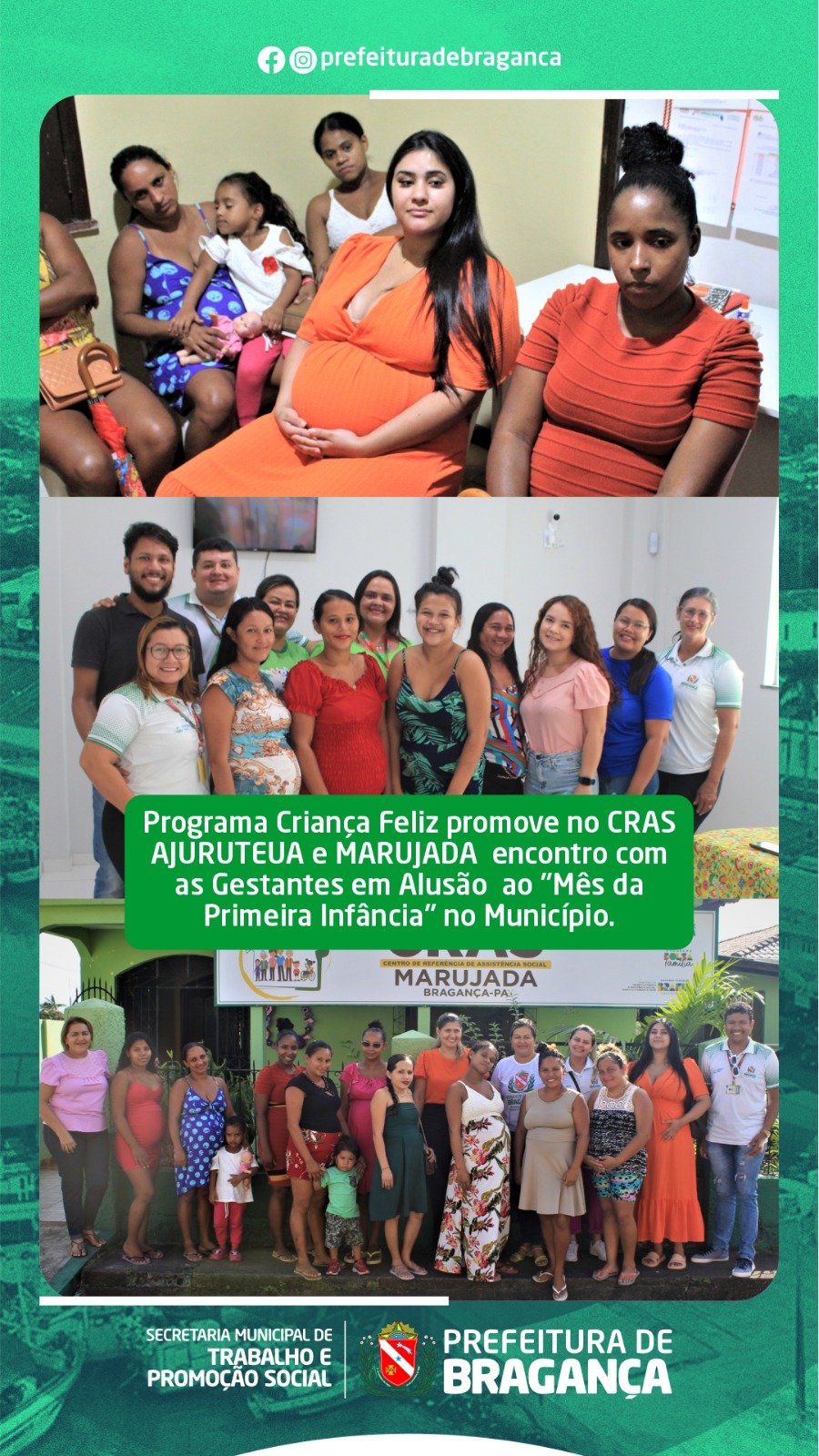 PROGRAMA CRIANÇA FELIZ PROMOVE ENCONTRO COM GESTANTES EM ALUSÃO AO MÊS DA PRIMEIRA INFÂNCIA.