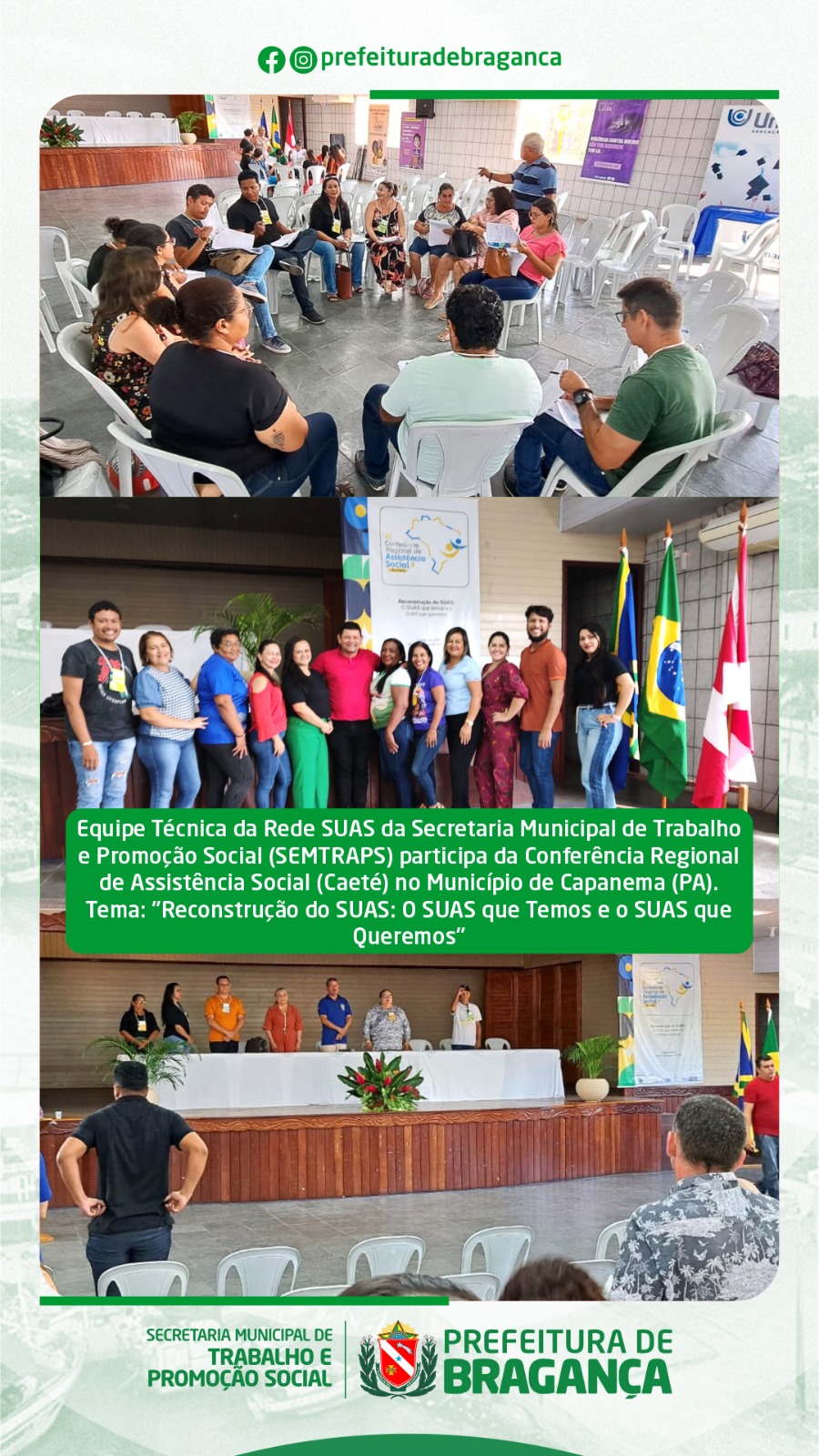 EQUIPE DA REDE SUAS PARTICIPA DA CONFERÊNCIA REGIONAL DE ASSISTÊNCIA SOCIAL EM CAPANEMA.