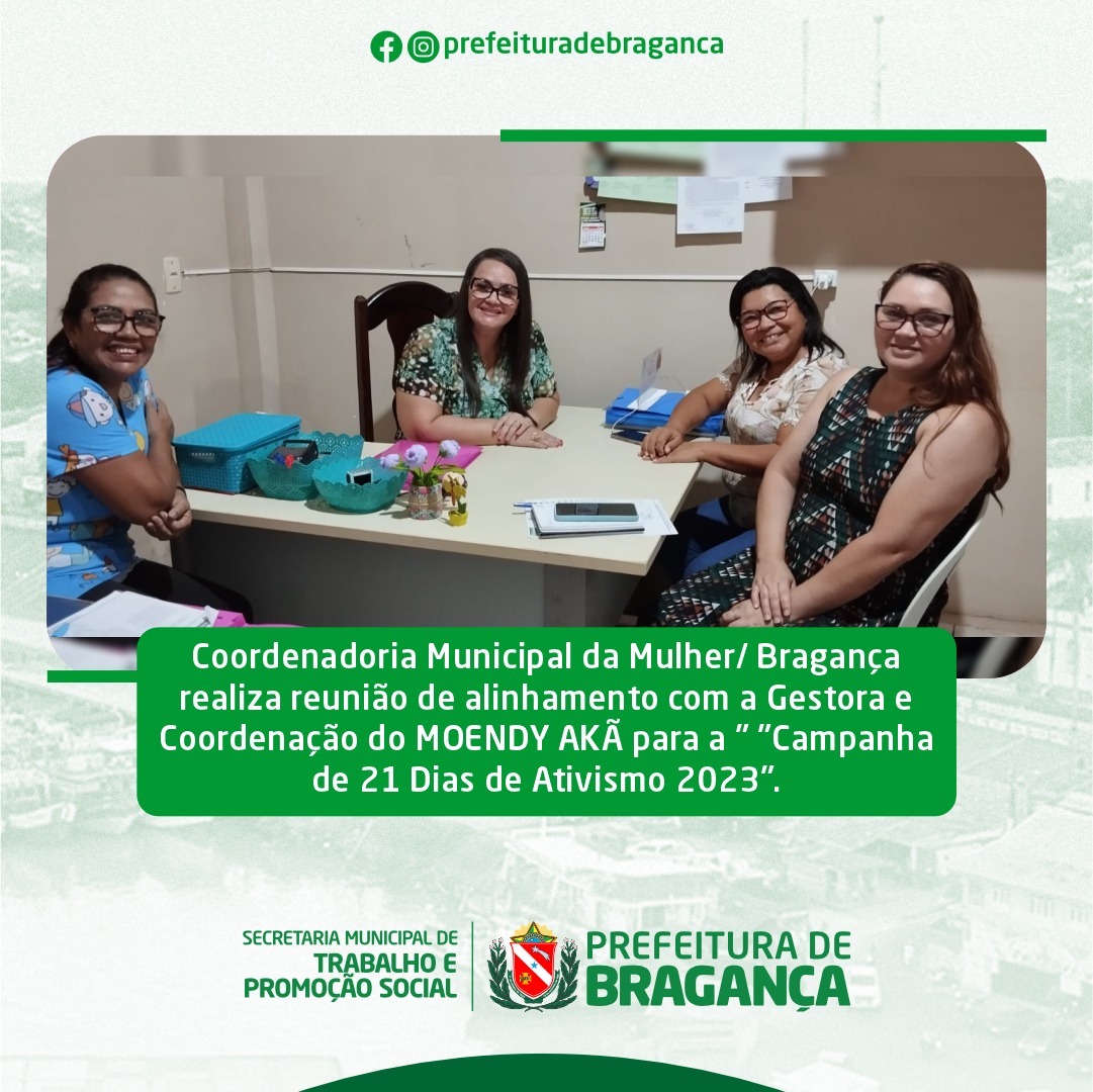 REUNIÃO PARA A CAMPANHA DE 21 DIAS DE ATIVISMO 2023.