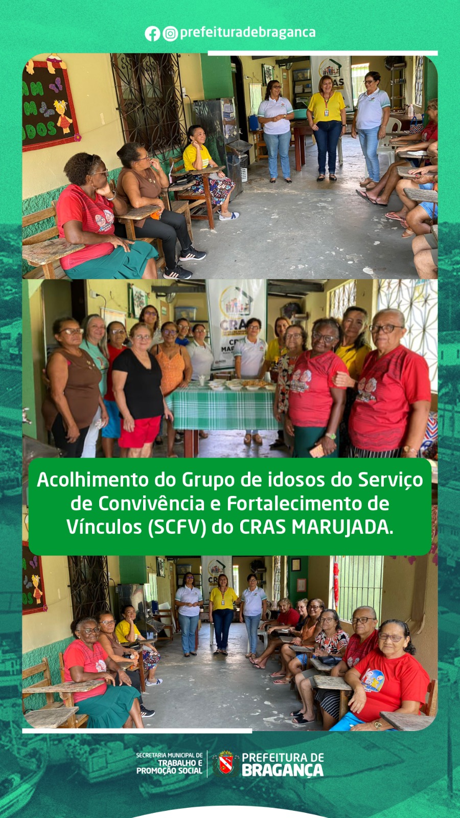 ACOLHIMENTO DO GRUPO DE IDOSOS DO SCFV DO CRAS MARUJADA.