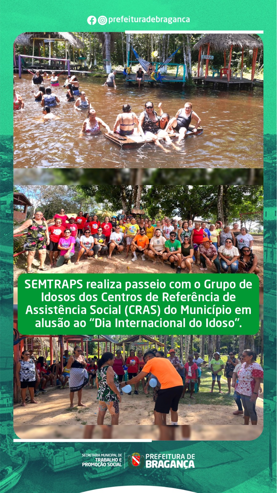 PASSEIO COM O GRUPO DE IDOSOS EM ALUSÃO AO “DIA INTERNACIONAL DO IDOSO”.