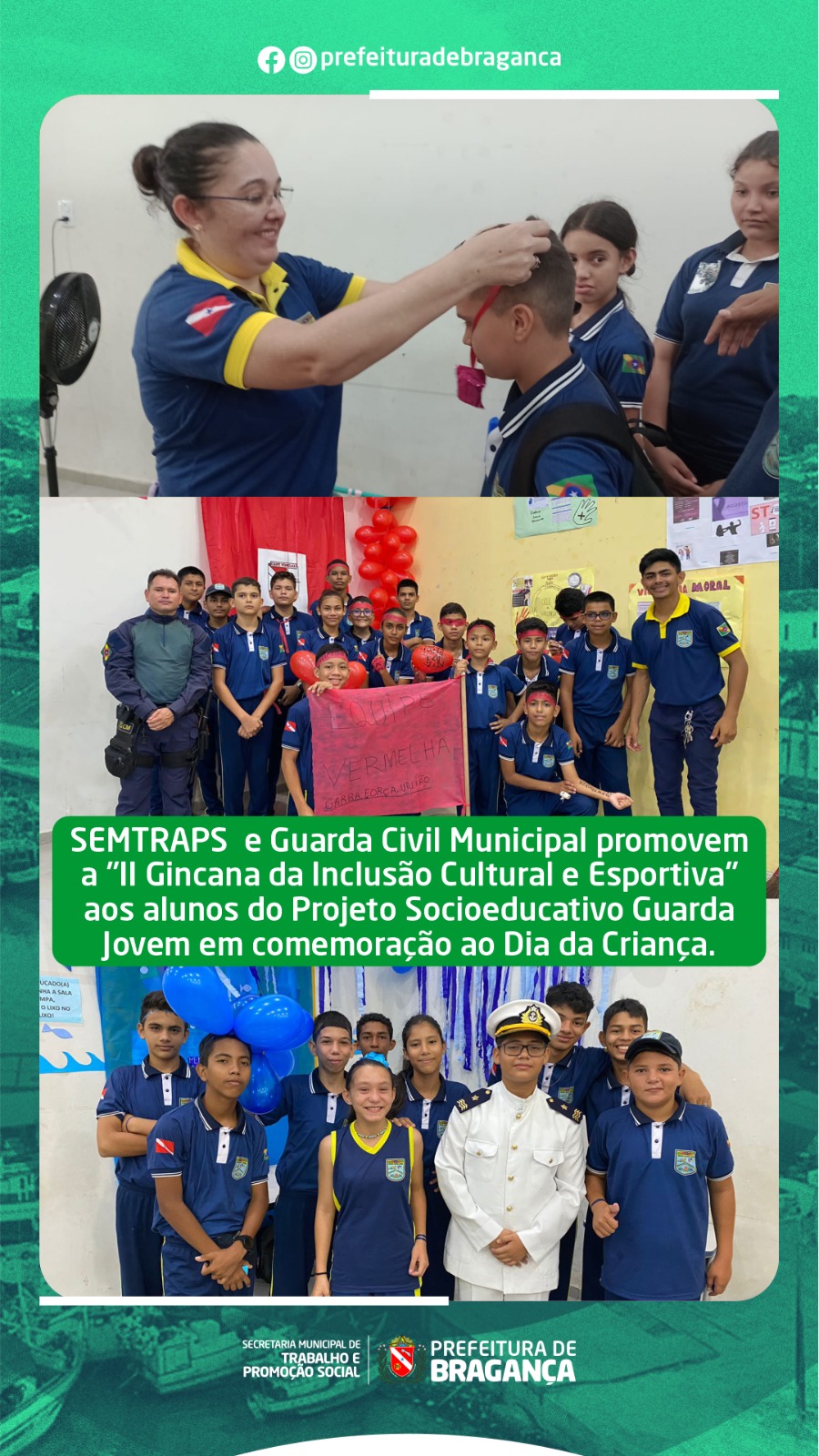 II GINCANA DA INCLUSÃO CULTURAL E ESPORTIVA EM COMEMORAÇÃO AO DIA DA CRIANÇA.