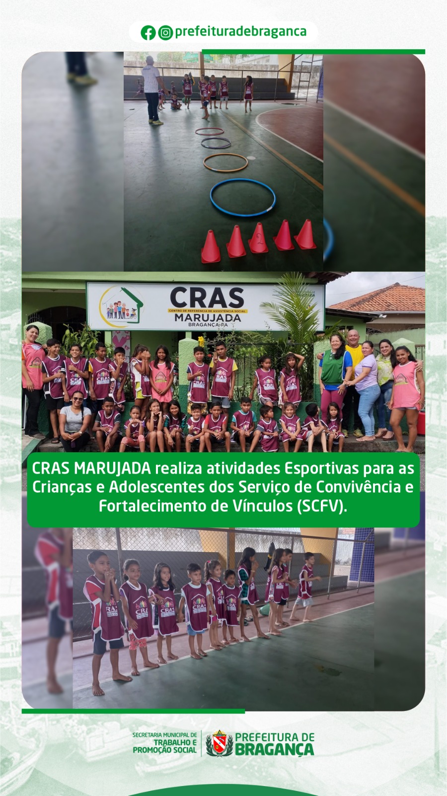CRAS MARUJADA REALIZA ATIVIDADES ESPORTIVAS PARA AS CRIANÇAS E ADOLESCENTES DOS SCFV.