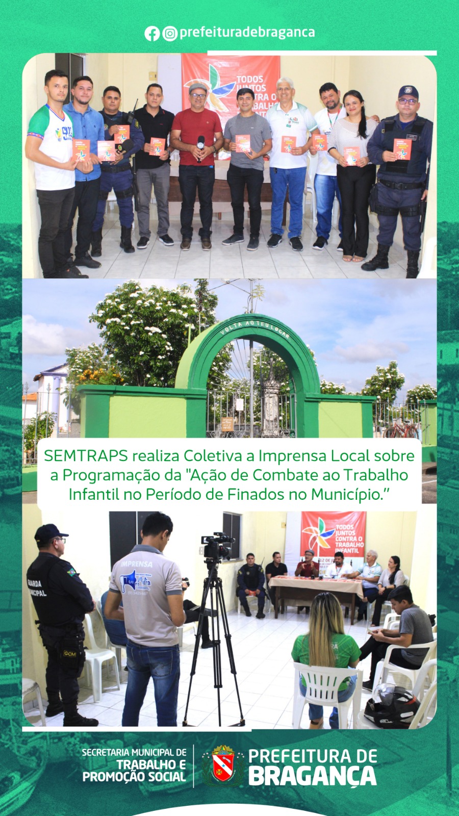 Coletiva a Imprensa Local sobre a Programação da Ação de Combate ao Trabalho Infantil no Período de Finados.
