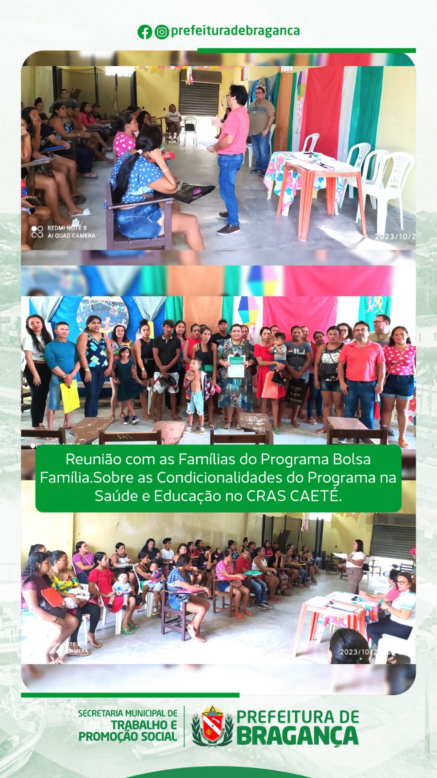 REUNIÃO COM AS FAMÍLIAS DO PROGRAMA BOLSA FAMÍLIA.