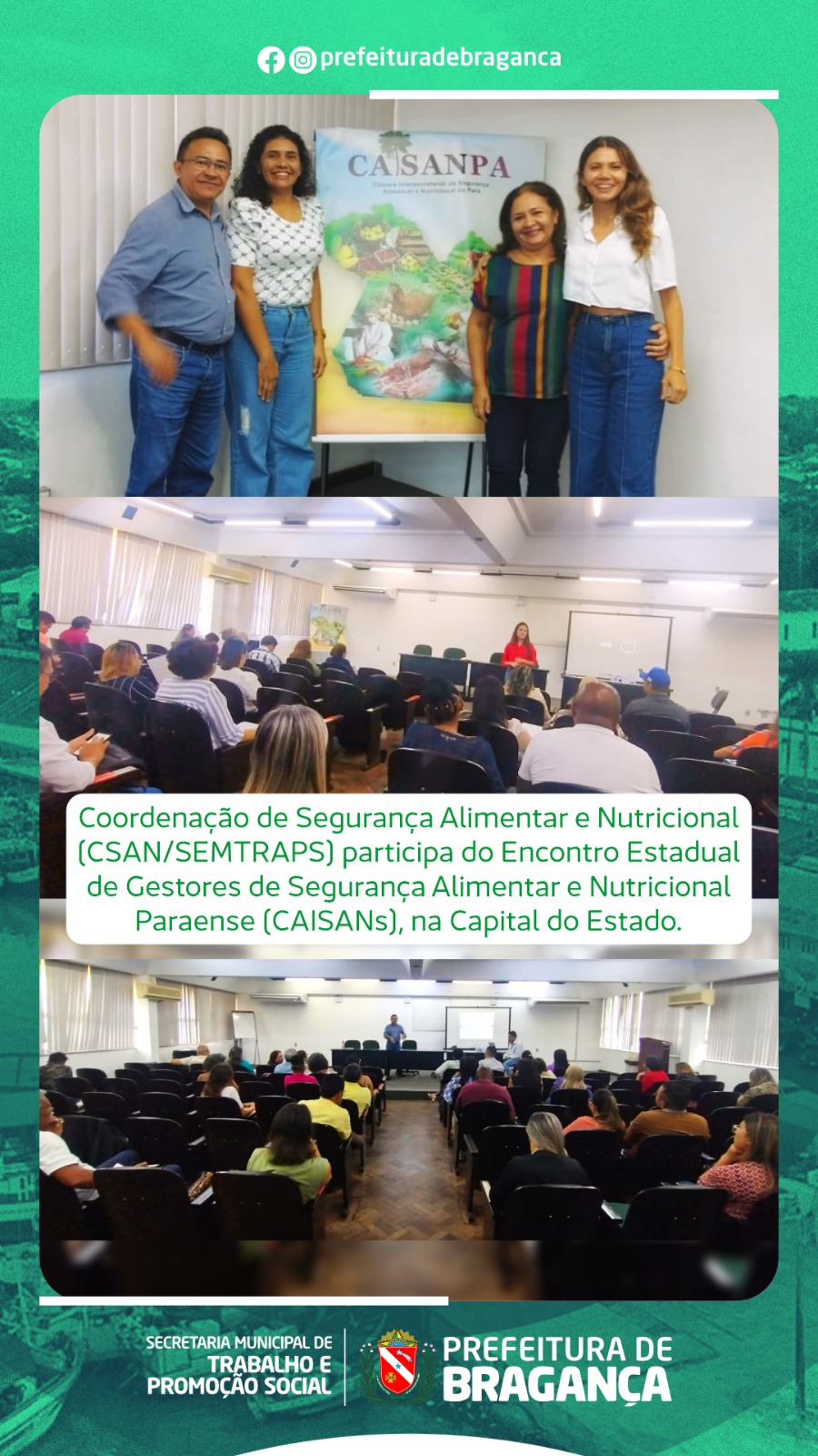 CSAN/SEMTRAPS PARTICIPA DO ENCONTRO ESTADUAL DE GESTORES DE SEGURANÇA ALIMENTAR E NUTRICIONAL