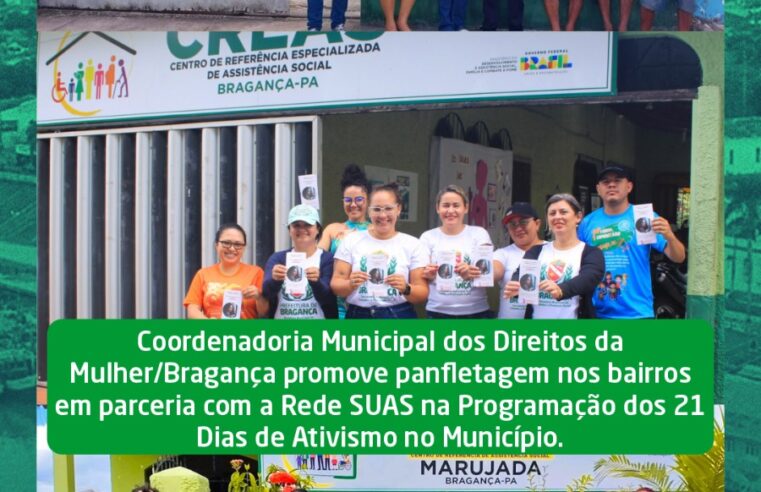 PANFLETAGEM PARA ALERTAR A POPULAÇÃO SOBRE A VIOLÊNCIA CONTRA A MULHER.