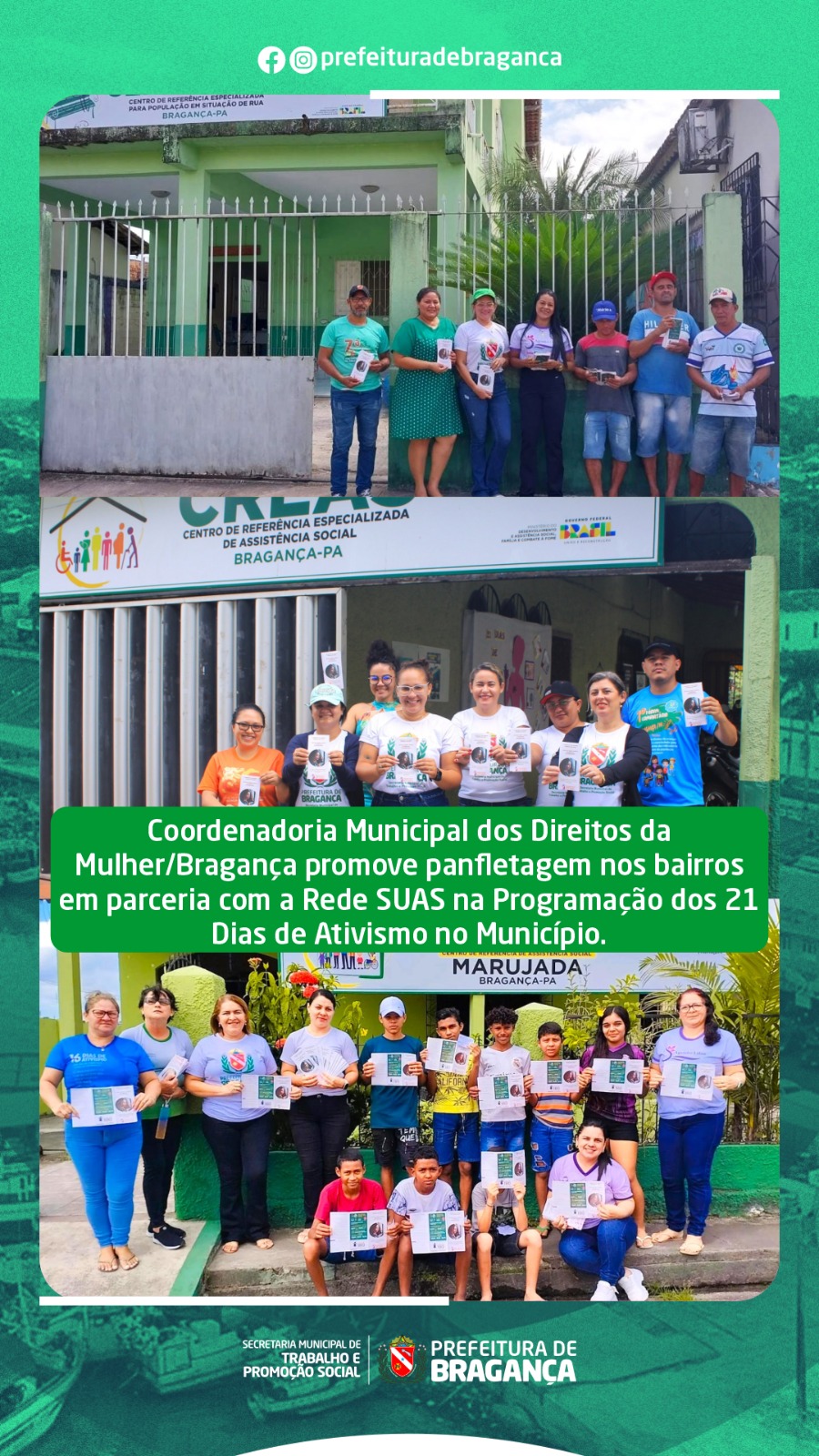 PANFLETAGEM PARA ALERTAR A POPULAÇÃO SOBRE A VIOLÊNCIA CONTRA A MULHER.