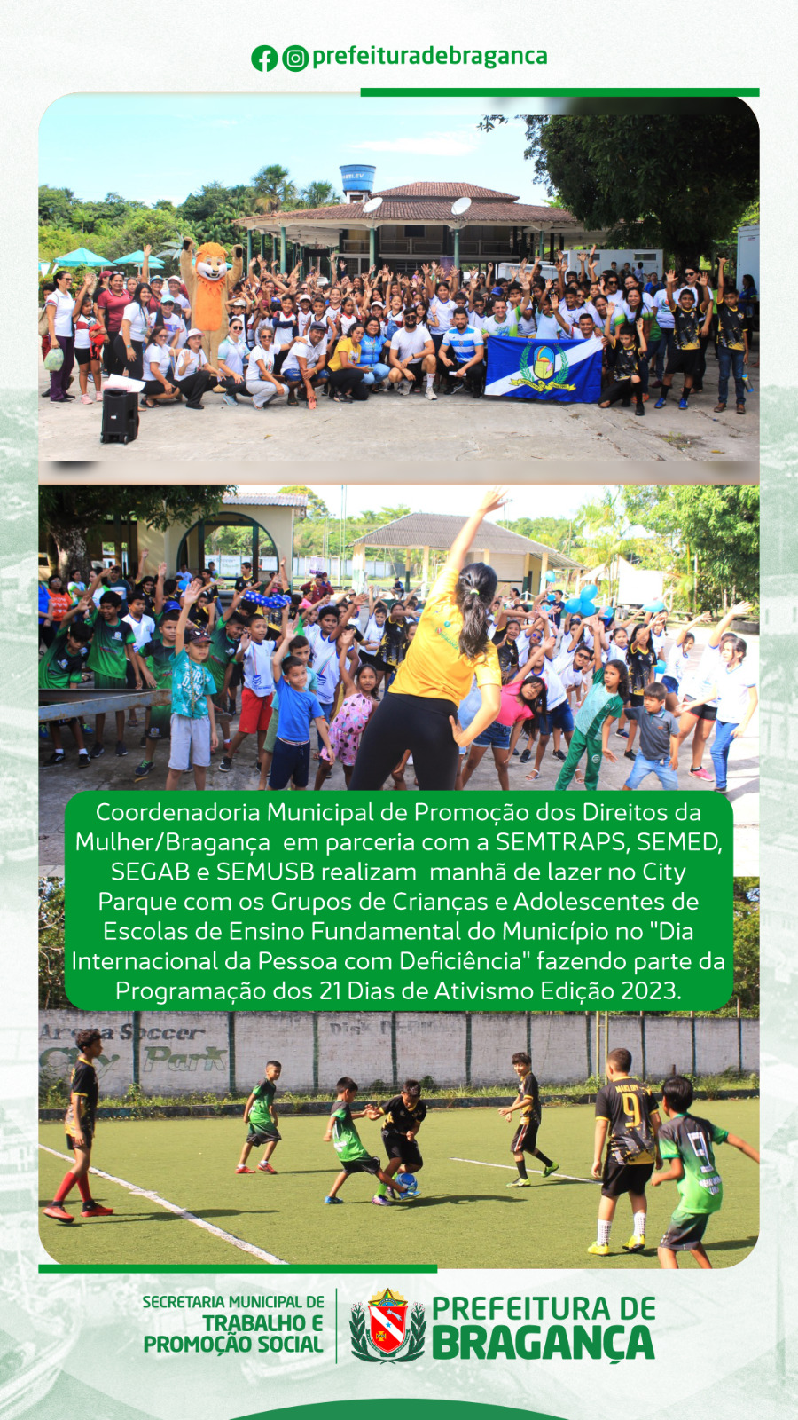 AÇÃO INTEGRADA NO DIA ALUSIVO À PESSOA COM DEFICIÊNCIA.