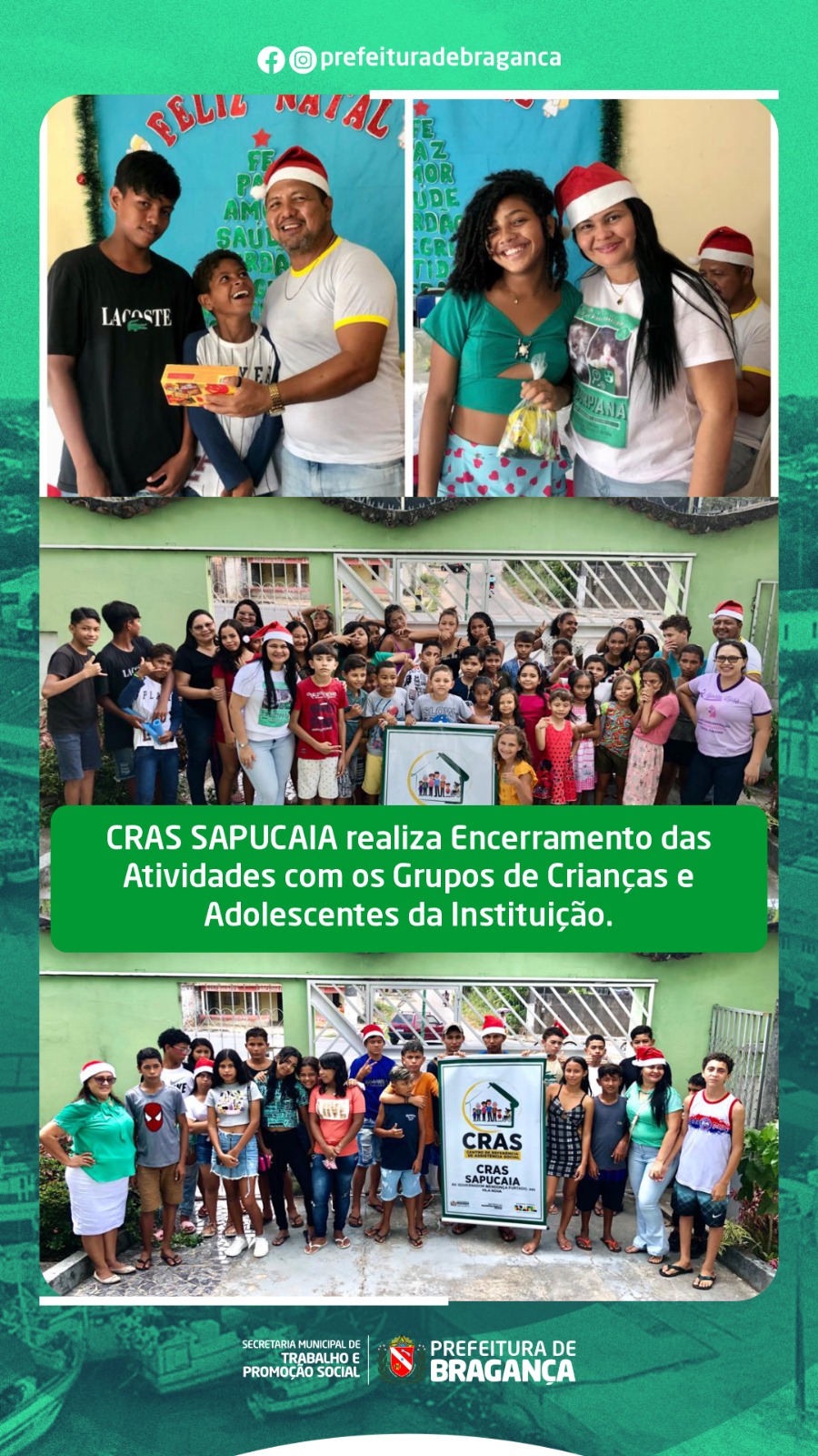ENCERRAMENTO DAS ATIVIDADES CRAS SAPUCAIA.