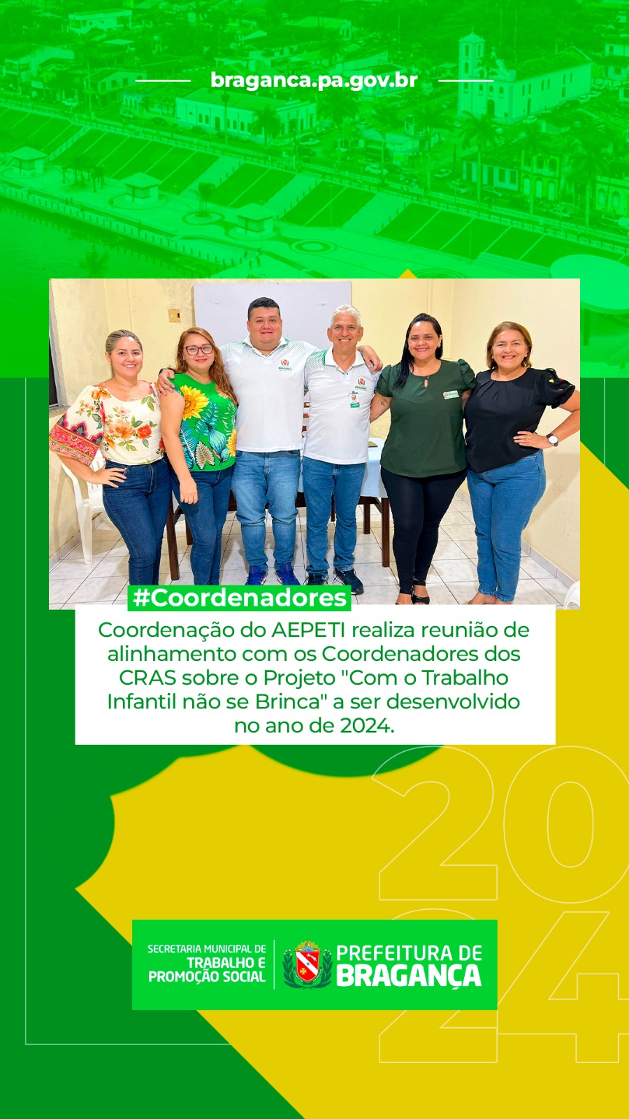 REUNIÃO SOBRE O PROJETO “COM O TRABALHO INFANTIL NÃO SE BRINCA”.