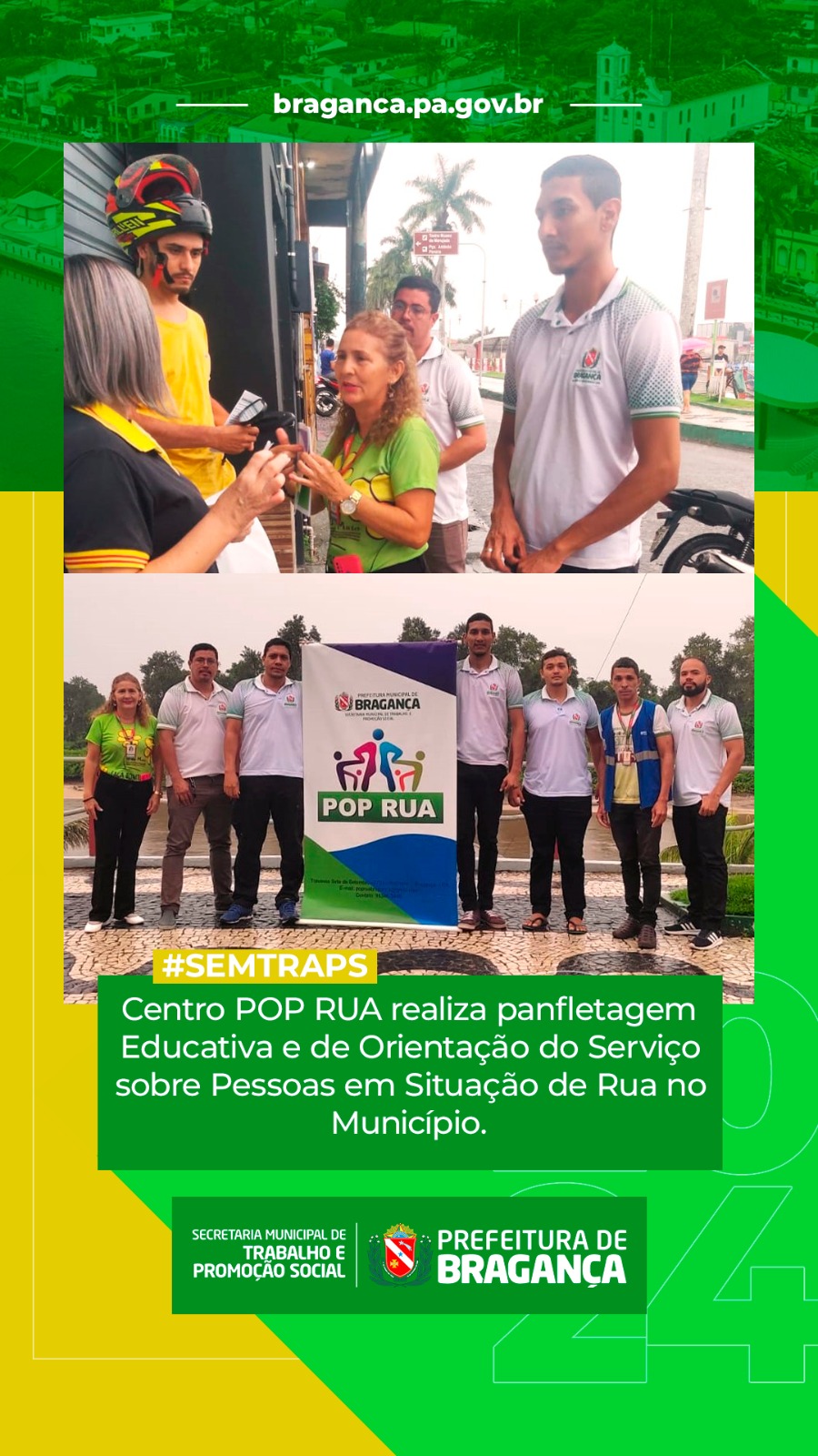 PANFLETAGEM EDUCATIVA E DE ORIENTAÇÃO DO SERVIÇO SOBRE PESSOAS EM SITUAÇÃO DE RUA.