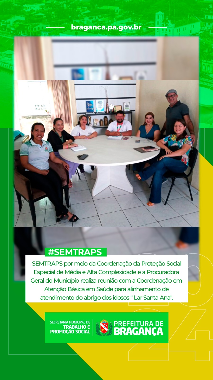 REUNIÃO PARA ALINHAMENTO DE ATENDIMENTO DO ABRIGO DOS IDOSOS “LAR SANTA ANA”.