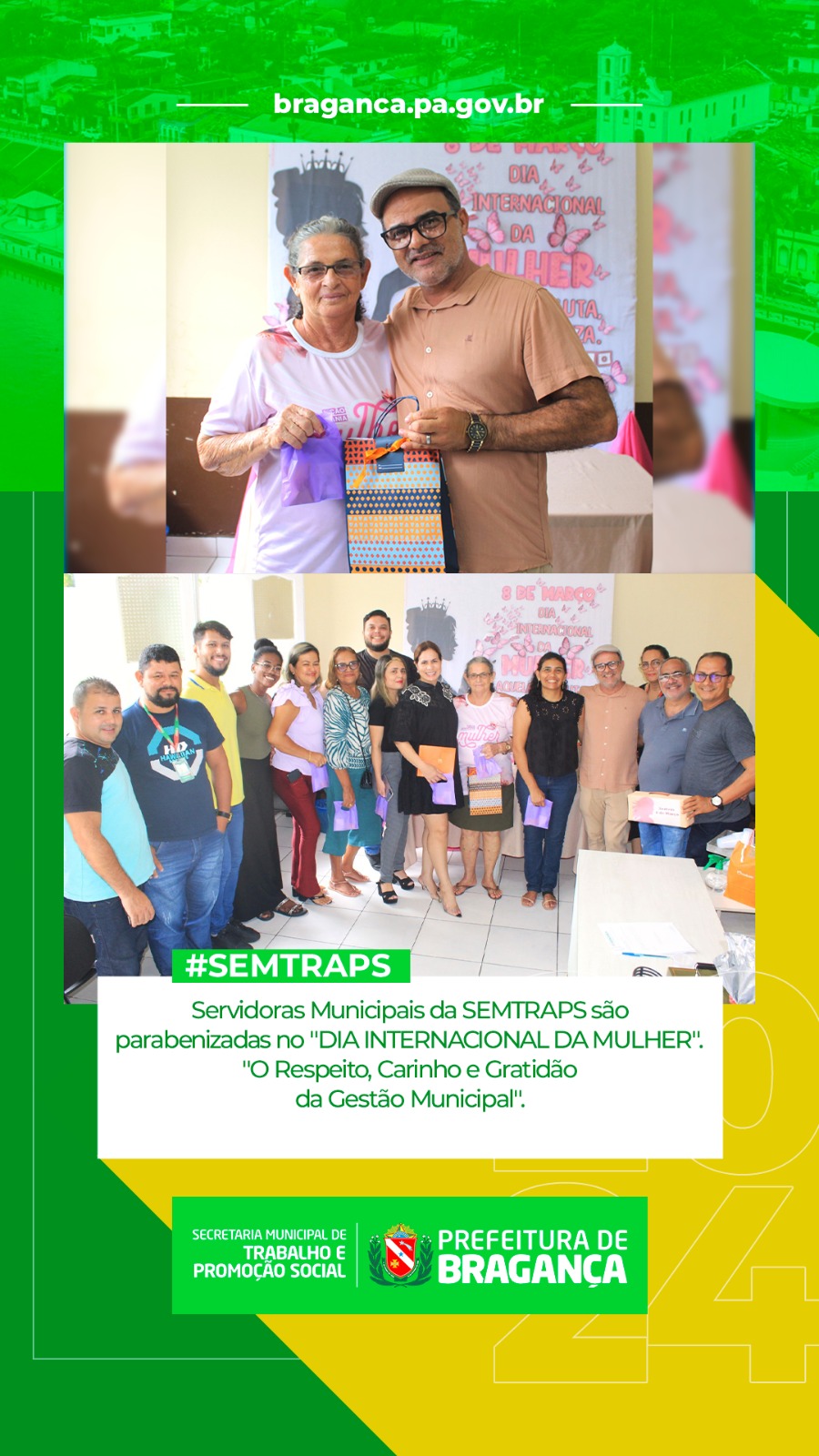 SERVIDORAS MUNICIPAIS DA SEMTRAPS SÃO PARABENIZADAS NO “DIA INTERNACIONAL DA MULHER”.