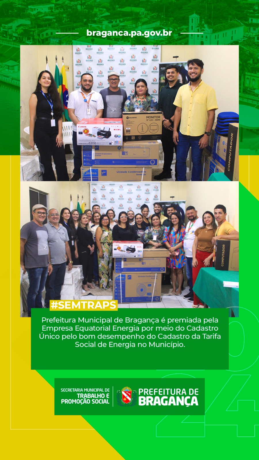 PREFEITURA É PREMIADA PELO BOM DESEMPENHO DO CADASTRO DA TARIFA SOCIAL DE ENERGIA.