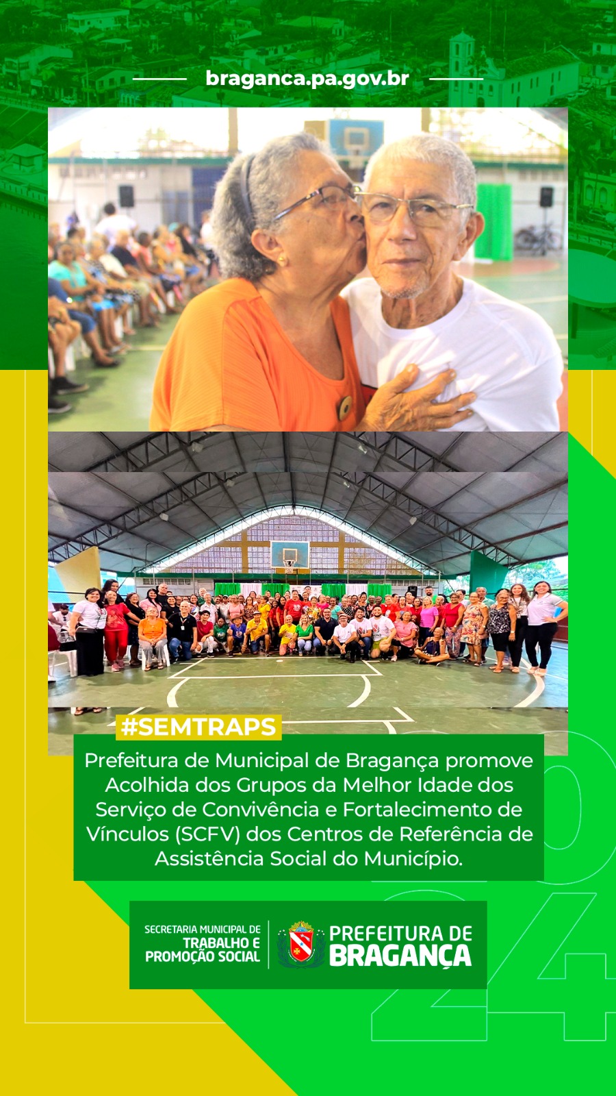 PREFEITURA DE BRAGANÇA ACOLHE GRUPOS DA MELHOR IDADE NOS CENTROS DE ASSISTÊNCIA SOCIAL.