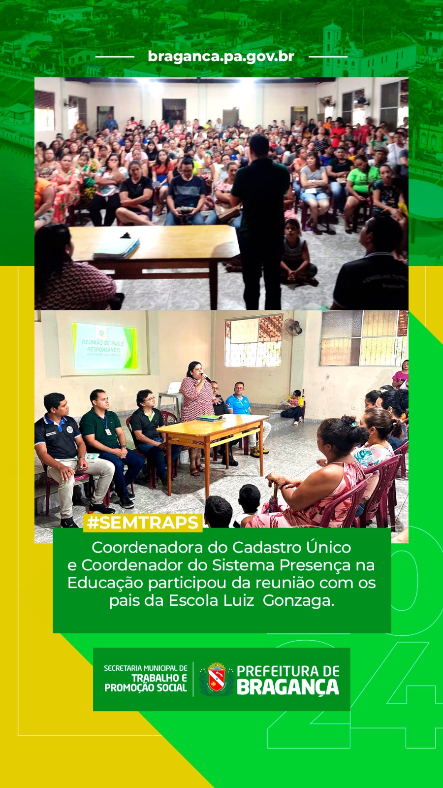 COORDENADORES EM REUNIÃO COM PAIS DA ESCOLA LUIZ GONZAGA.