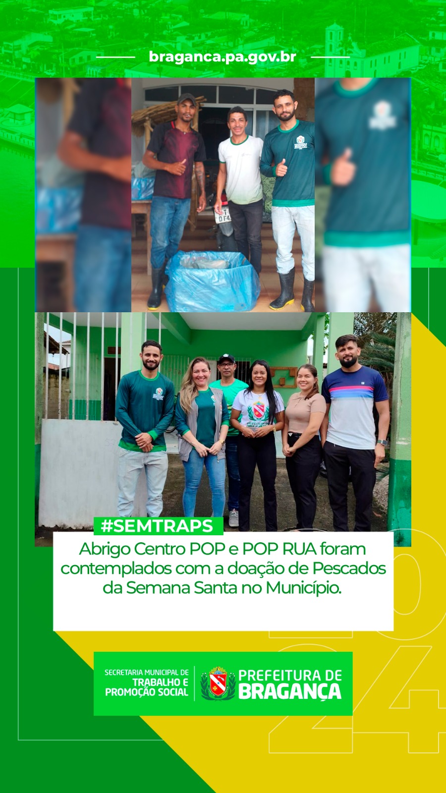 ABRIGO CENTRO POP E POP RUA RECEBEM DOAÇÃO DE PESCADOS PARA SEMANA SANTA.