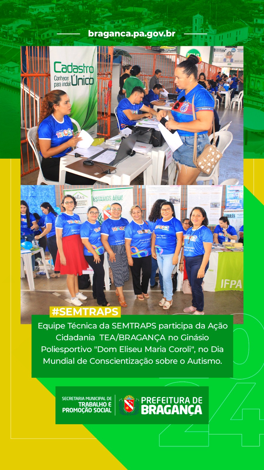 SEMTRAPS NA AÇÃO TEA/BRAGANCA PELO DIA DO AUTISMO.