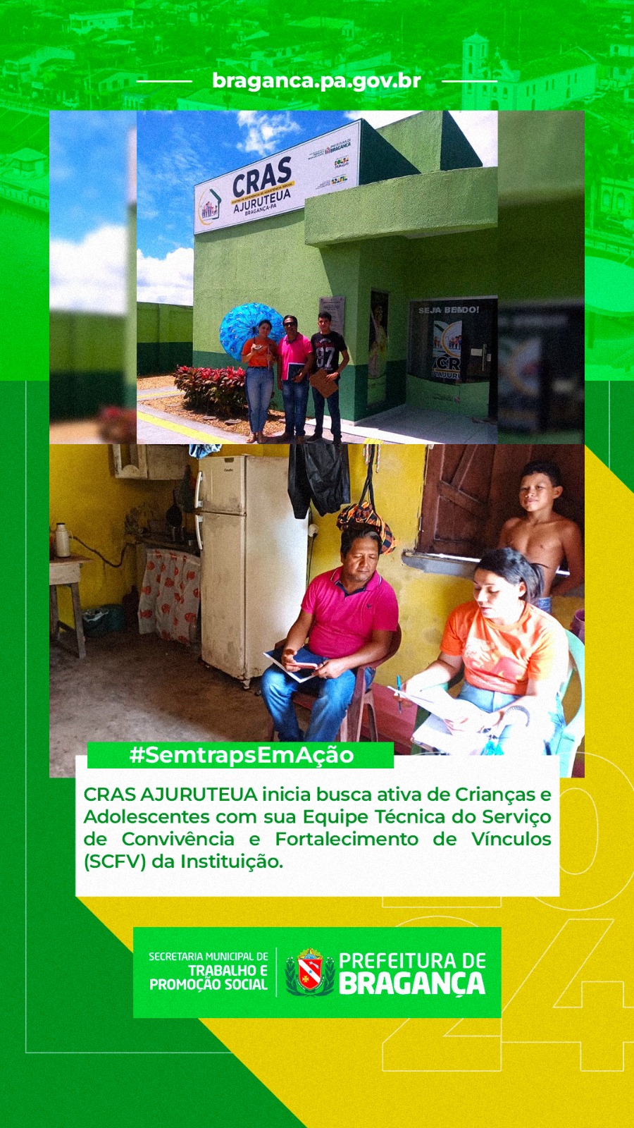 BUSCA ATIVA DO CRAS AJURUTEUA POR CRIANÇAS E ADOLESCENTES.