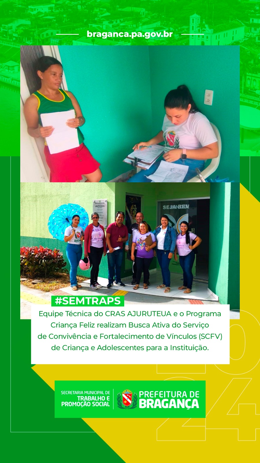 CRAS AJURUTEUA E PROGRAMA CRIANÇA FELIZ: BUSCA ATIVA POR FORTALECIMENTO DE VÍNCULOS.