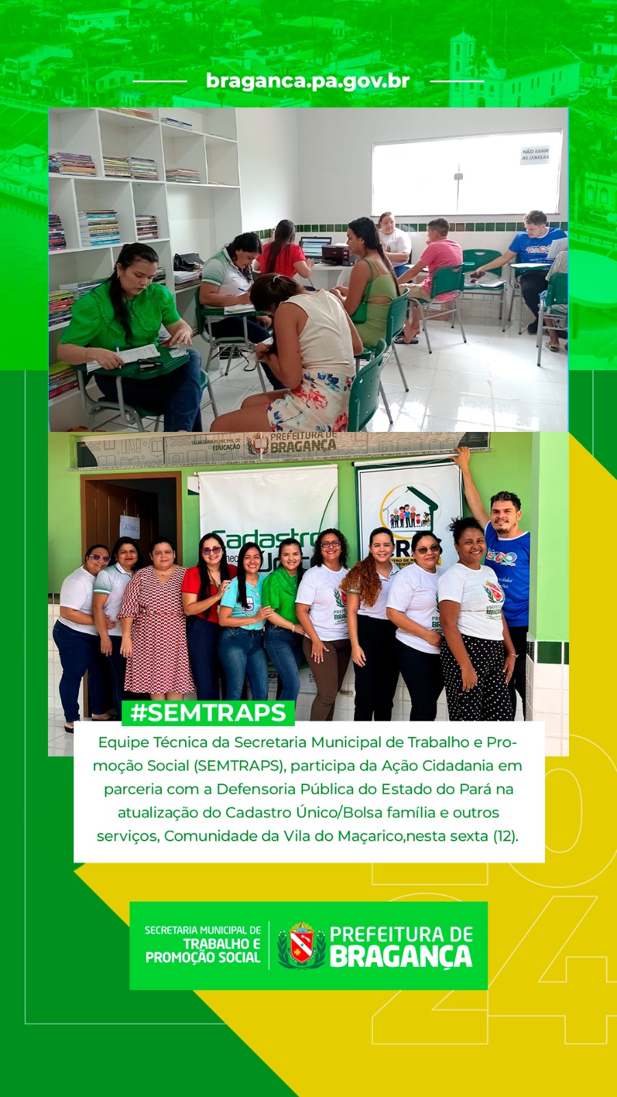 ATUALIZAÇÃO DO CADASTRO ÚNICO/BOLSA FAMÍLIA NA COMUNIDADE VILA DO MAÇARICO.