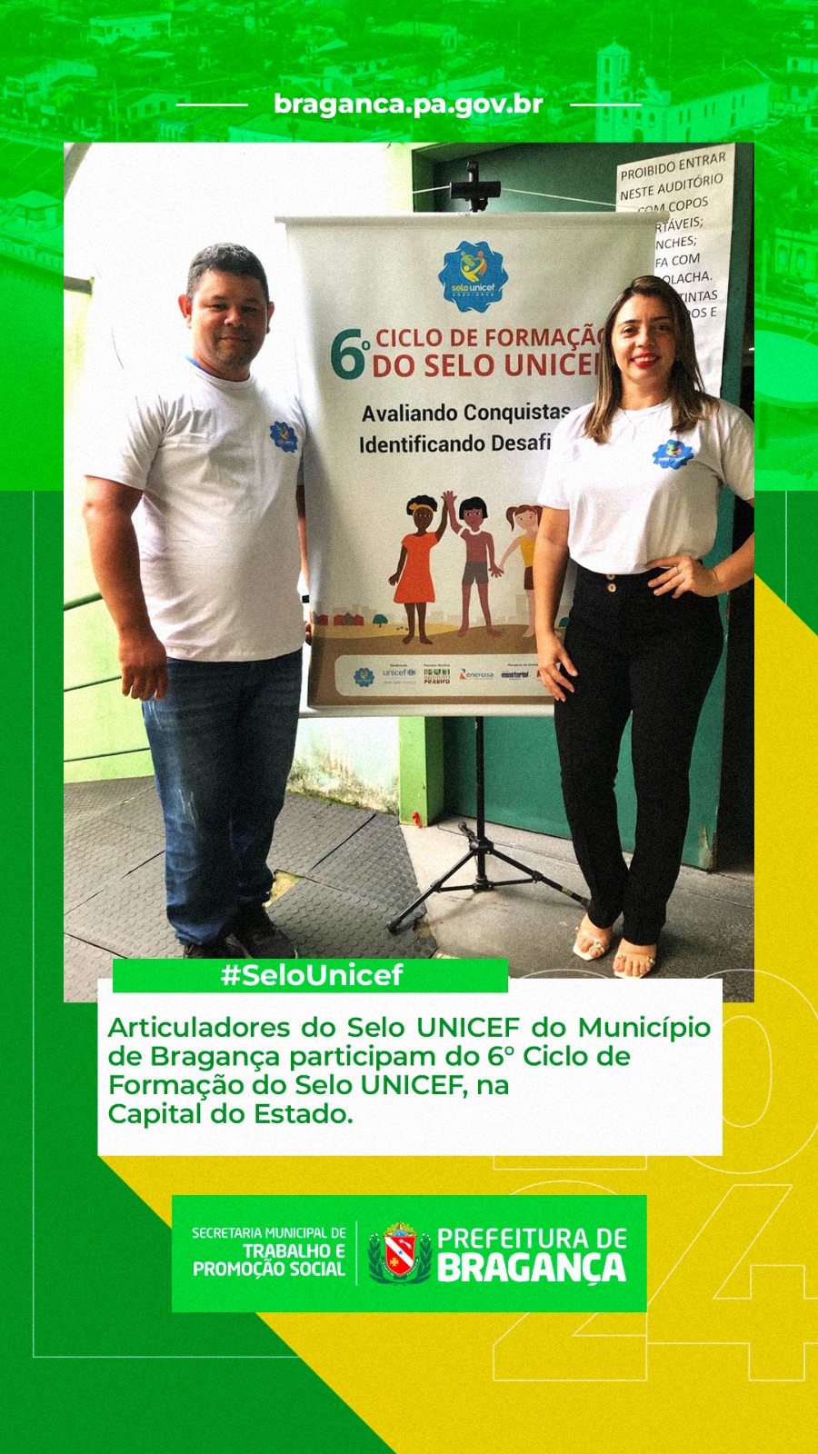 ARTICULADORES DO SELO UNICEF DE BRAGANÇA EM FORMAÇÃO NA CAPITAL.