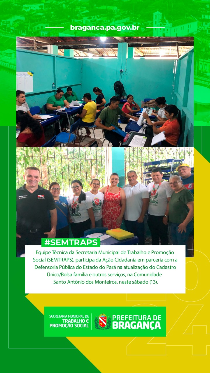 ATUALIZAÇÃO DO CADASTRO ÚNICO/BOLSA FAMÍLIA EM SANTO ANTÔNIO DOS MONTEIROS.