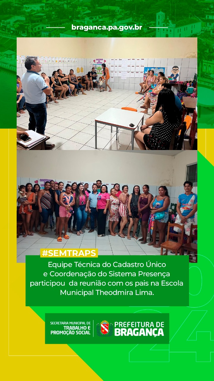 REUNIÃO COM OS PAIS NA ESCOLA MUNICIPAL THEODMIRA LIMA.