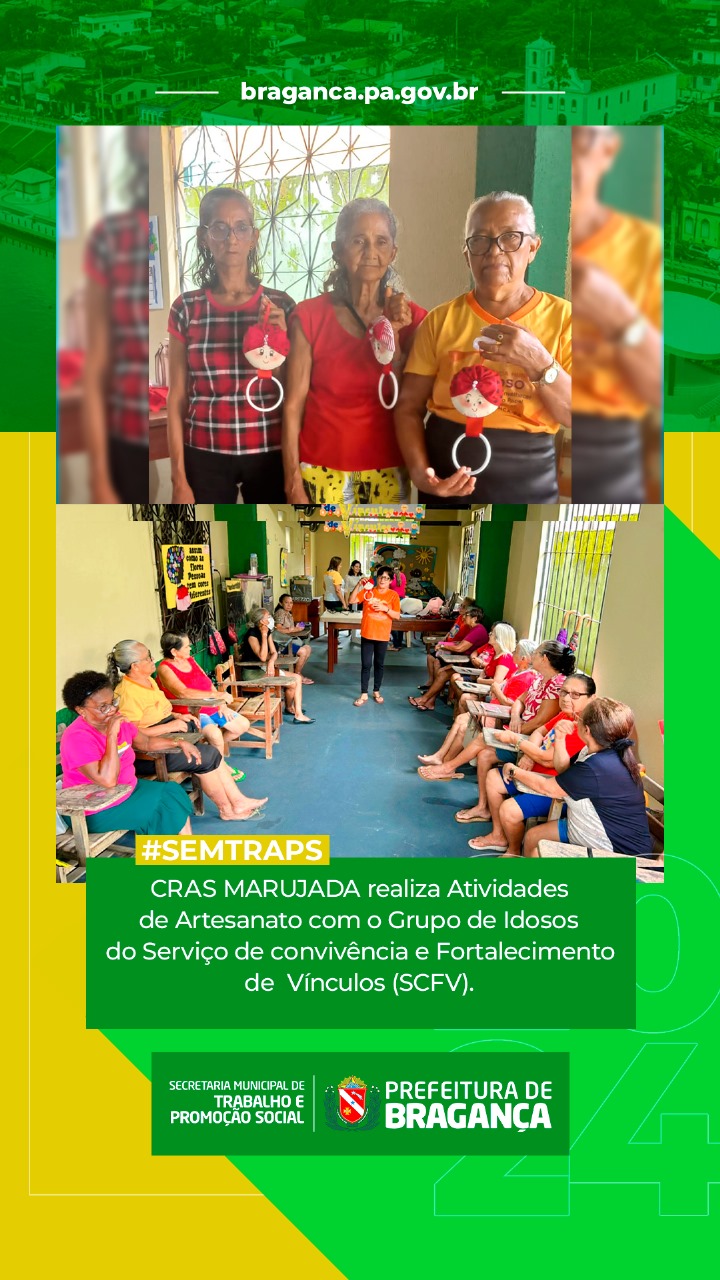 ATIVIDADES DE ARTESANATO COM O GRUPO DE IDOSOS DO SCFV.