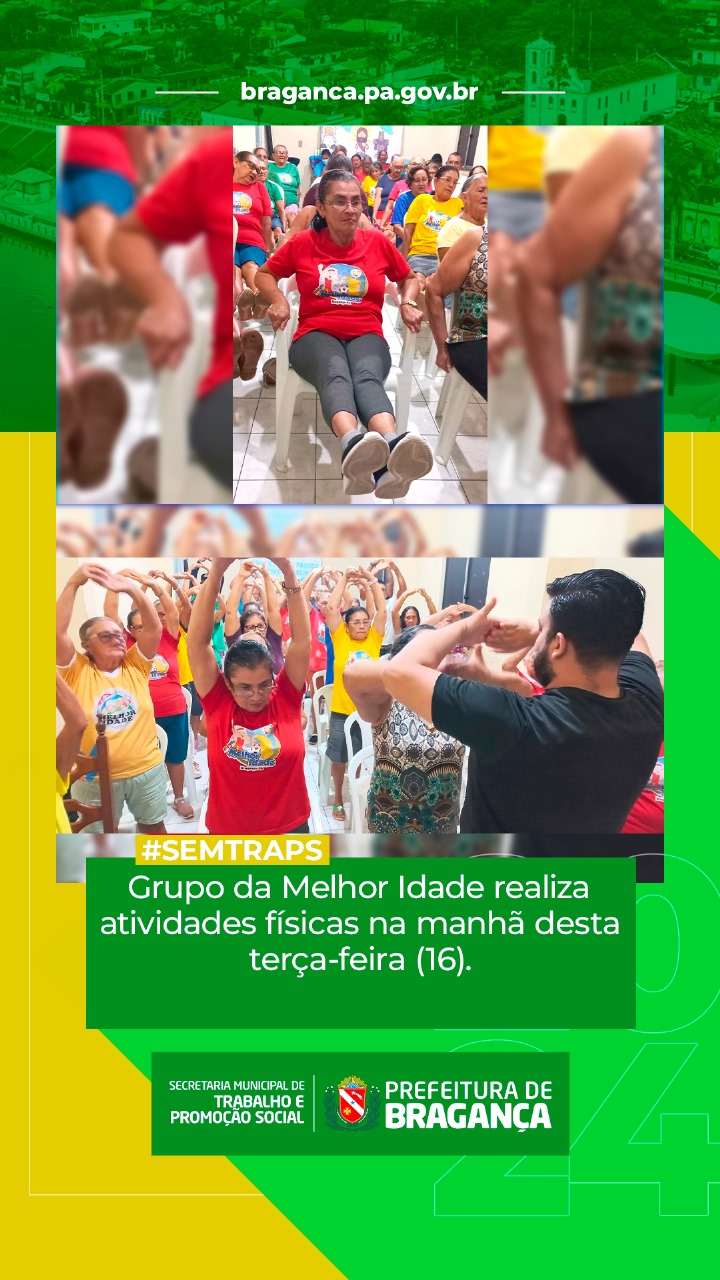 GRUPO DA MELHOR IDADE: MANHÃ DE ATIVIDADES FÍSICAS.