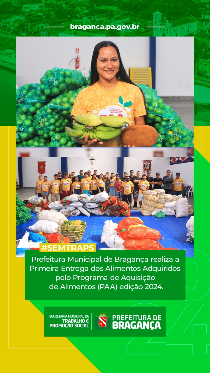 PRIMEIRA ENTREGA DOS ALIMENTOS ADQUIRIDOS PELO PAA EDIÇÃO 2024.