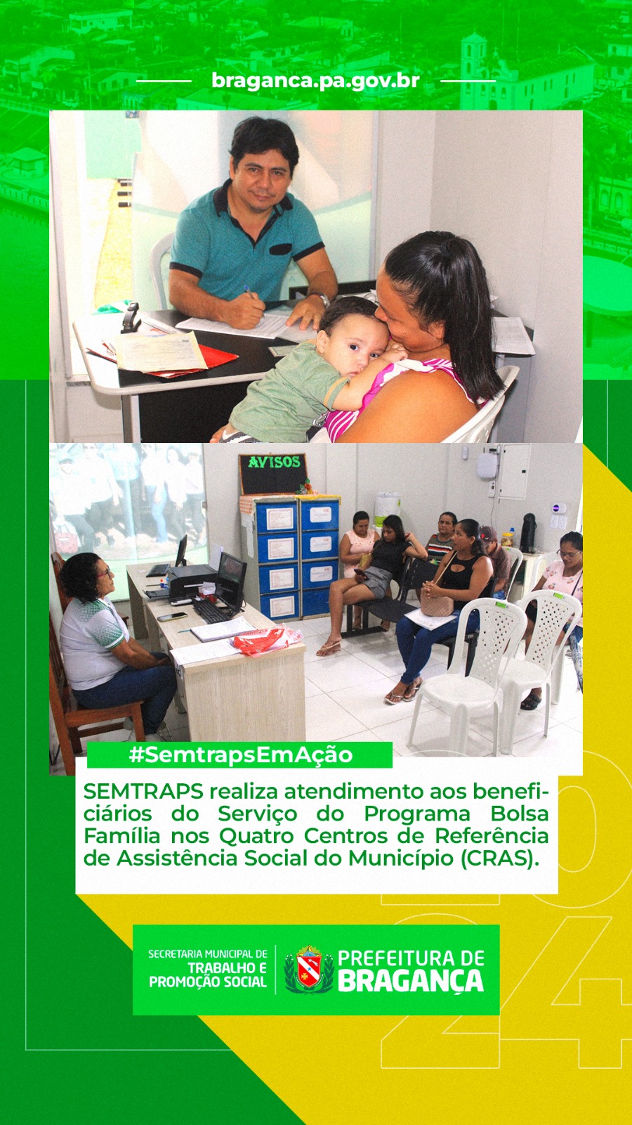 ATENDIMENTO DO PROGRAMA BOLSA FAMÍLIA NOS CRAS PELA SEMTRAPS.