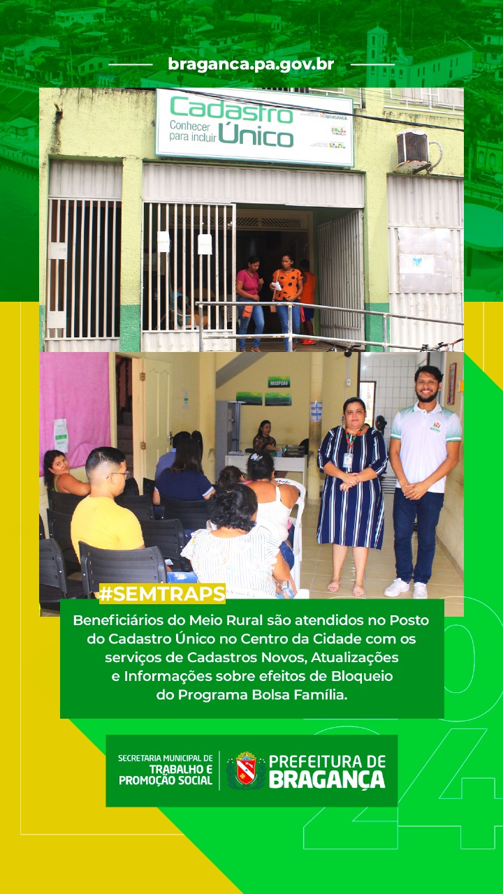 ATENDIMENTO NO POSTO DO CADASTRO ÚNICO: SERVIÇOS PARA BENEFICIÁRIOS DO MEIO RURAL.