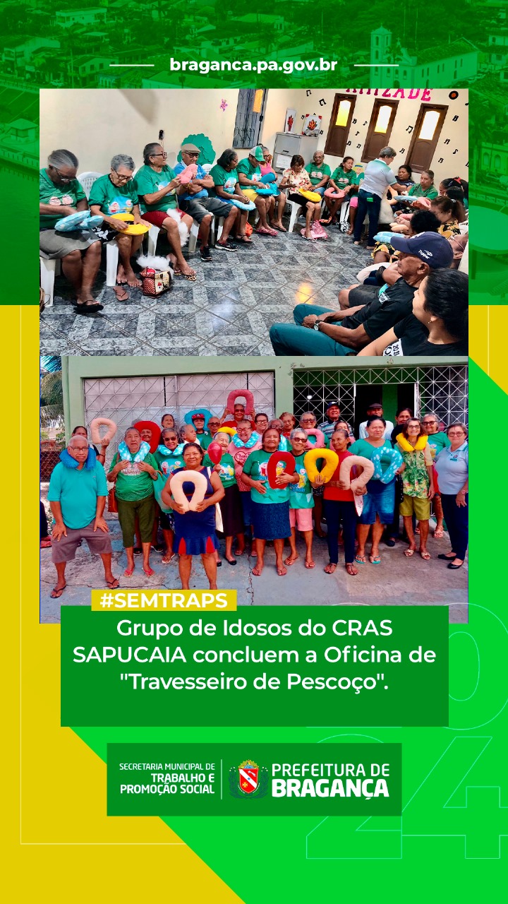 CONCLUSÃO DA OFICINA DE ‘TRAVESSEIRO DE PESCOÇO’.