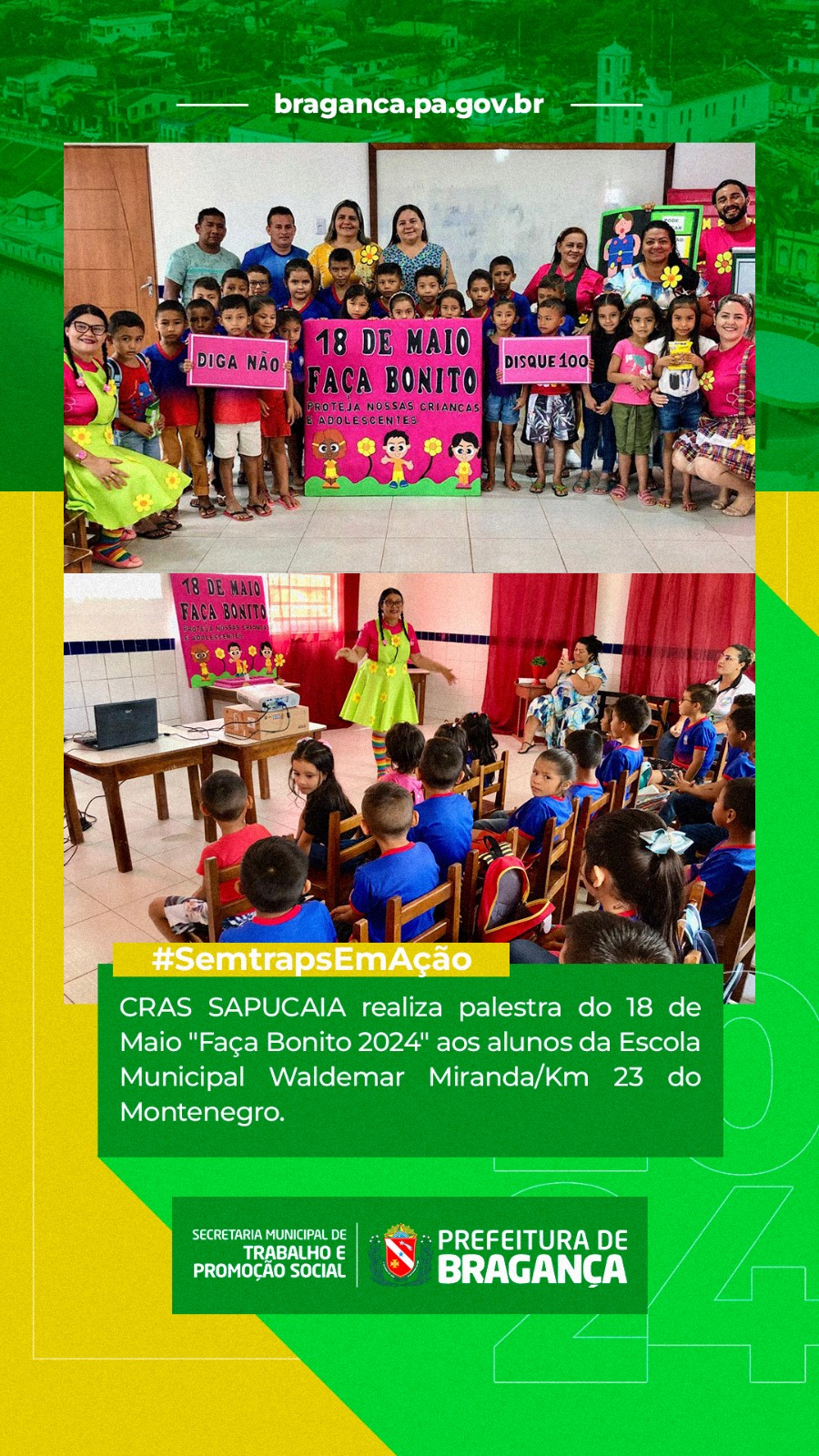 PALESTRA ‘FAÇA BONITO 2024’ NA ESCOLA MUNICIPAL WALDEMAR MIRANDA