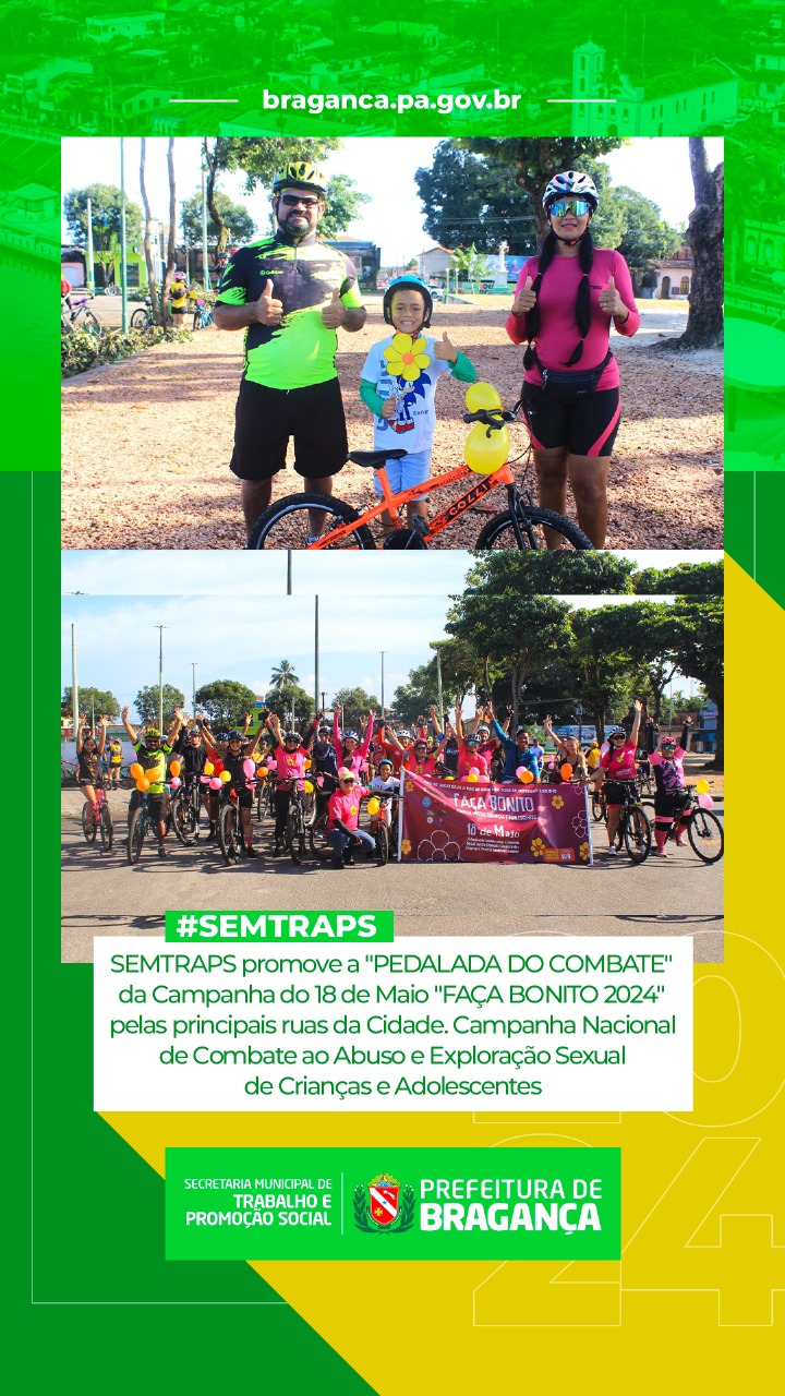 SEMTRAPS realiza a tradicional Pedalada do 18 de Maio “Faça Bonito 2024”
